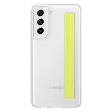 Husa de protectie telefon Samsung, Slim Strap Cover pentru Samsung Galaxy S21 FE, White