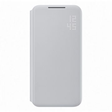 Husa de protectie telefon Samsung, Smart LED View Cover pentru Samsung Galaxy S22+, Light Gray