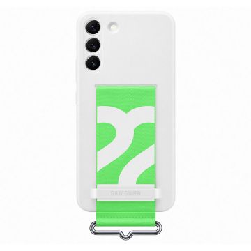 Resigilat - Husa telefon Samsung, Cover with Strap pentru Samsung Galaxy S22+, White