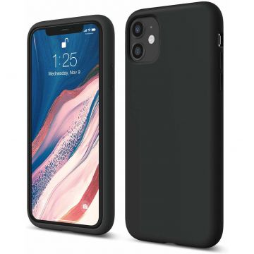 Husa compatibila cu iPhone 11, ultra slim silicon, silk touch interior din catifea, Negru Husa compatibila cu iPhone 11, ultra slim silicon, silk touch interior din catifea, Negru