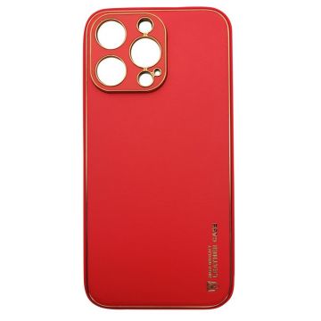 Husa compatibila cu iPhone 14, Piele ecologica, Full protection, Rosu