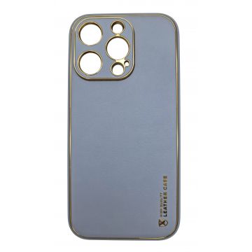 Husa compatibila cu iPhone 14 Plus, Piele ecologica, Full protection, Albastru