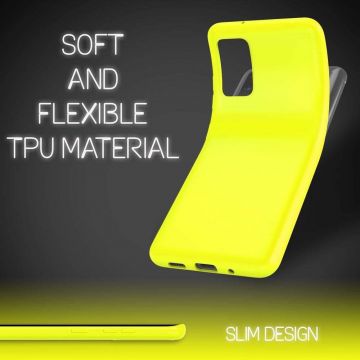 Husa de protectie pentru S20, ultra slim, din silicon Galben neon, interior din microfibra silk touch