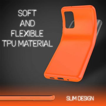 Husa de protectie pentru S20, ultra slim, din silicon Portocaliu interior din microfibra silk touch