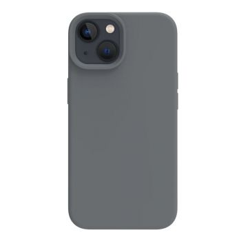 Husa din silicon compatibila cu iPhone 12 Pro Max, silk touch, interior din catifea, camera bump, Gri