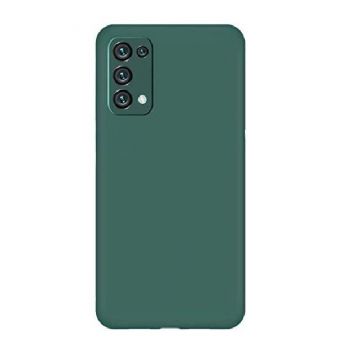 Husa din silicon compatibila cu Oppo Reno 5 5G, silk touch, interior din catifea, Verde inchis