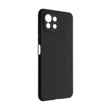 Husa din silicon compatibila cu Xiaomi Mi 11T Lite, silk touch, interior din catifea, Negru