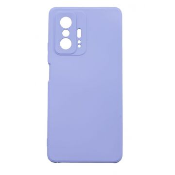 Husa din silicon compatibila cu Xiaomi Mi 11T Pro, silk touch, interior din catifea, Mov