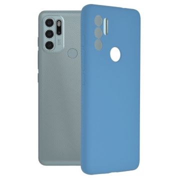 Husa din silicon X-Level compatibila cu Motorola Moto G50 5G, silk touch, interior din catifea, Albastru