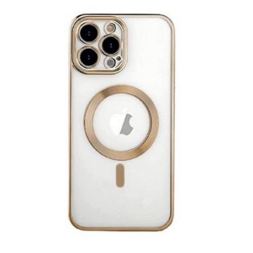 Husa Luxury MagSafe compatibila cu iPhone 11, Full protection, Margini colorate, Rose Gold