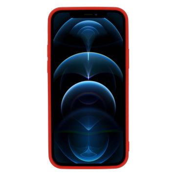 Husa MagSafe pentru iPhone 12, ultra slim, din silicon Rosu, interior din microfibra, silk touch