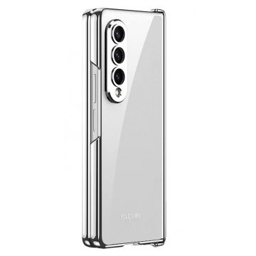 Husa pentru Samsung Galaxy Z Fold 4 din policarbonat cu margini colorate si protectie pentru camere, Argintiu