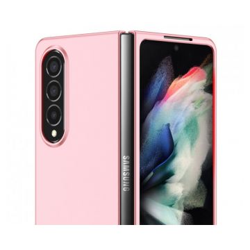 Husa pentru Samsung Galaxy Z Fold 4 din policarbonat cu protectie pentru camere, Roz