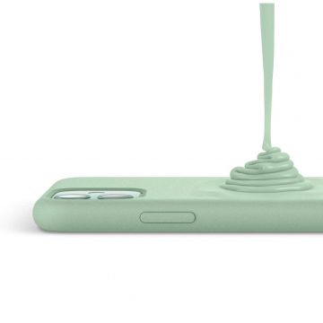 Husa protectie pentru iPhone 11, ultra slim, silicon Verde, interior din microfibra