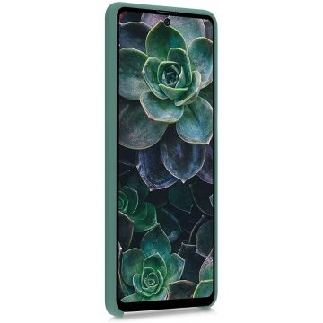 Husa protectie pentru Samsung Galaxy A72 5G ultra slim din silicon Verde inchis, silk touch, interior din catifea