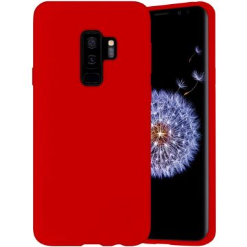 Husa protectie pentru Samsung Galaxy S9 ultra slim din silicon Rosu,silk touch, interior din catifea