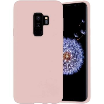 Husa protectie pentru Samsung Galaxy S9 ultra slim din silicon Roz,silk touch, interior din catifea