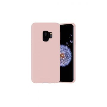 Husa Samsung Galaxy S9, ultra slim, silicon Roz, cu interior de catifea, silk touch