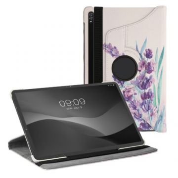 Book Cover kwmobile pentru Samsung Galaxy Tab S7 Plus/Galaxy Tab S7 FE, Piele ecologica, Multicolor, 53587.06