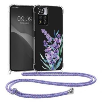 Bumper kwmobile pentru Xiaomi Note 11 Pro Plus 5G, Silicon, Transparent/Mov, 58101.05
