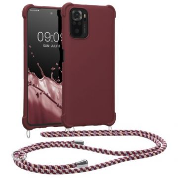 Bumper kwmobile pentru Xiaomi Poco M5s, Silicon, Visiniu, 59996.187