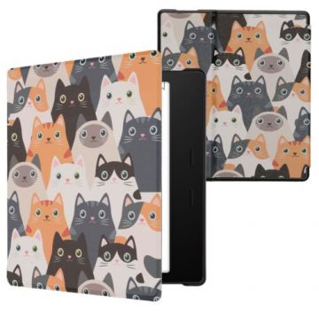 Husa kwmobile pentru Amazon Kindle Oasis 10, Piele ecologica, Multicolor, 49417.40