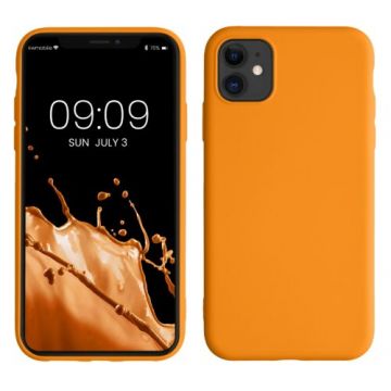 Husa kwmobile pentru Apple iPhone 11, Silicon, Portocaliu, 50791.201