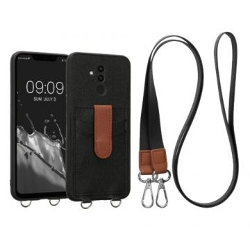 Husa kwmobile pentru Huawei Mate 20 Pro, Piele ecologica, Negru/Maro, 59748.01