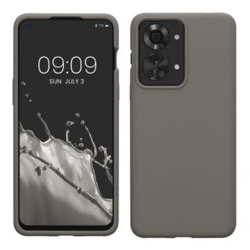 Husa kwmobile pentru OnePlus Nord 2T , Silicon, Gri, 58764.155