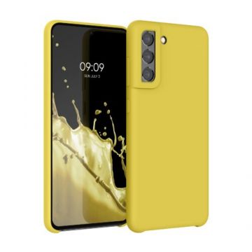 Husa kwmobile pentru Samsung Galaxy S21 FE, Silicon, Galben, 55487.149