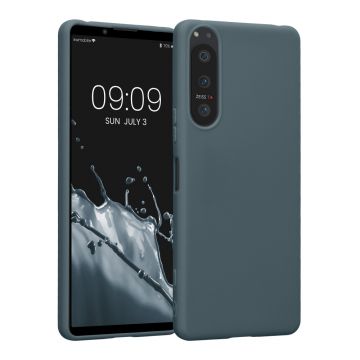 Husa kwmobile pentru Sony Xperia 5 IV, Silicon, Albastru, 59866.202