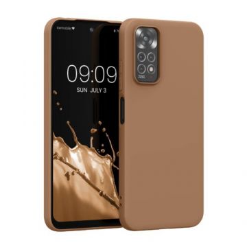 Husa kwmobile pentru Xiaomi Redmi Note 11/Redmi Note 11S, Silicon, Maro, 57368.206