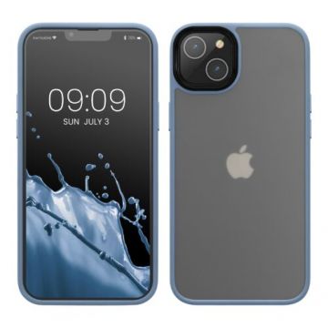 Bumper kwmobile pentru Apple iPhone 14, Plastic, Albastru/Transparent, 59089.23