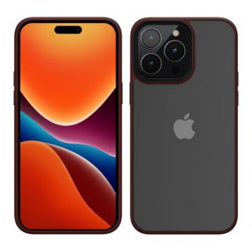 Bumper kwmobile pentru Apple iPhone 14 Pro Max, Plastic, Visiniu/Transparent, 59092.190