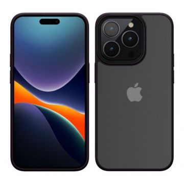 Bumper kwmobile pentru Apple iPhone 14 Pro, Plastic, Violet/Transparent, 59091.197