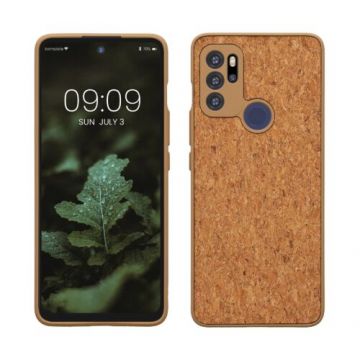 Bumper kwmobile pentru Motorola Moto G60S, Silicon, Maro, 59761.24