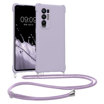 Bumper kwmobile pentru OPPO Find X3 Neo, Silicon, Mov, 58105.192