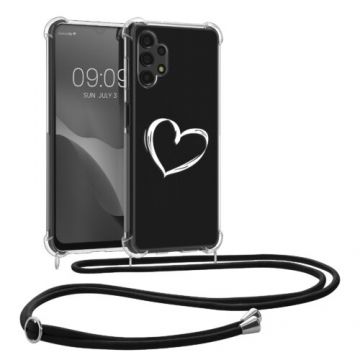 Bumper kwmobile pentru Samsung Galaxy A13 4G, Silicon, Transparent/Alb , 58232.08