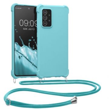 Bumper kwmobile pentru Samsung Galaxy A52/Galaxy A52 5G/Galaxy A52s 5G, Silicon, Albastru, 58558.23