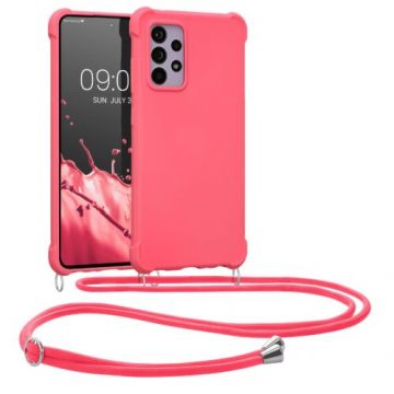 Bumper kwmobile pentru Samsung Galaxy A52/Galaxy A52 5G/Galaxy A52s 5G, Silicon, Roz, 58558.77