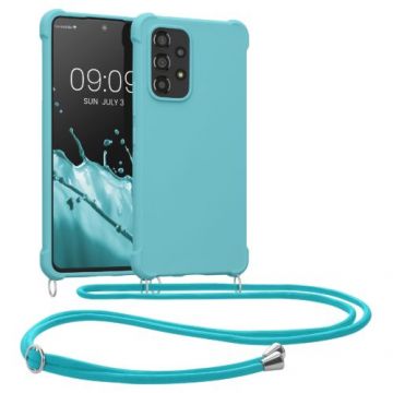 Bumper kwmobile pentru Samsung Galaxy A53 5G, Silicon, Albastru, 58566.23