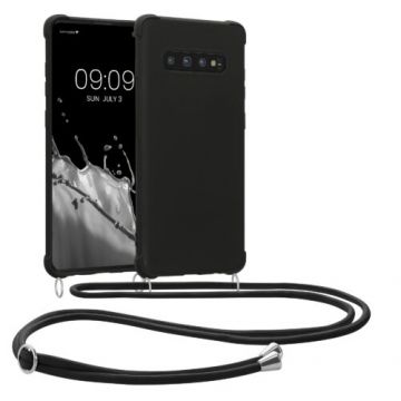 Bumper kwmobile pentru Samsung Galaxy S10 Plus, Silicon, Negru, 59955.01