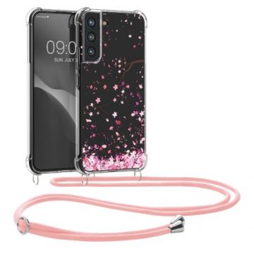 Bumper kwmobile pentru Samsung Galaxy S22 Plus, Silicon, Transparent/Roz, 60208.02