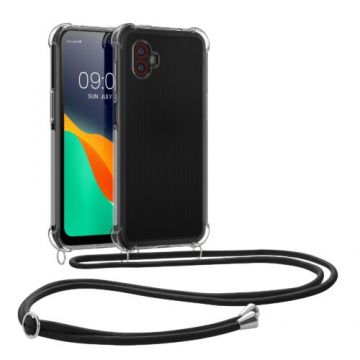 Bumper kwmobile pentru Samsung Galaxy Xcover 6 Pro, Silicon, Transparent/Negru, 60324.03