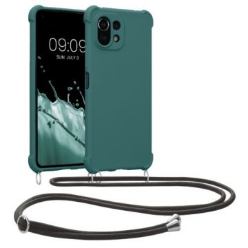 Bumper kwmobile pentru Xiaomi 11 Lite 5G NE/Mi 11 Lite 5G, Silicon, Verde, 55902.78