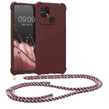 Bumper kwmobile pentru Xiaomi Redmi 10C, Silicon, Visiniu, 59233.187