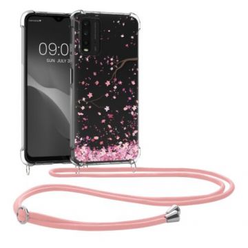 Bumper kwmobile pentru Xiaomi Redmi 9T, Silicon, Transparent/Roz, 56531.03
