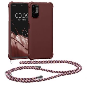 Bumper kwmobile pentru Xiaomi Redmi Note 10 5G, Silicon, Visiniu, 59145.187