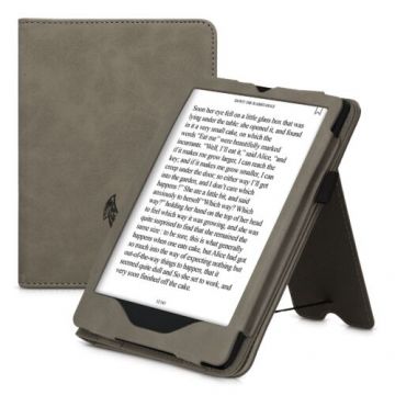 Husa kwmobile pentru Amazon Kindle Paperwhite 11, Piele ecologica, Gri, 56262.09