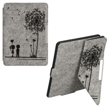 Husa kwmobile pentru Amazon Kindle Paperwhite 7, Textil, Gri/Negru, 60016.01